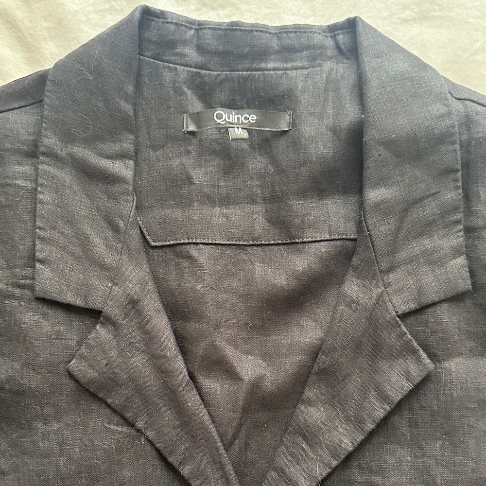 Quince Black Linen Dress